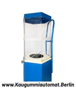 Blauer Tower Automat beklebbar für Messestand – individuell gestaltbarer Automat