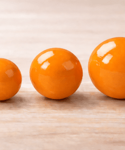 Orange lackierte Holzkugeln #FF6900 in drei Durchmessern