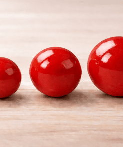 Rote Holzkugeln #D22630 glänzend lackiert in drei Größen