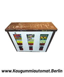 Gebrauchter Kaugummiautomat aus Berlin mit V-förmiger Ausgabeöffnung