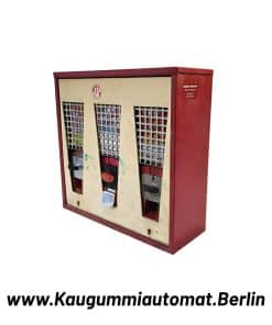 Gebrauchter 3 Schacht Kaugummiautomat mit Gitter