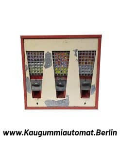 Kaugummiautomat abgeplatzte Farbe Frontplatte rot weiss
