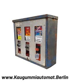 kaugummiautomat 3 schacht blau silber gebraucht rost vintage