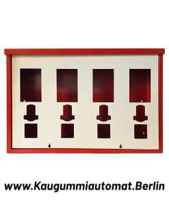 Kaugummiautomat mit Frontplatte 4 Schächte rot weiss