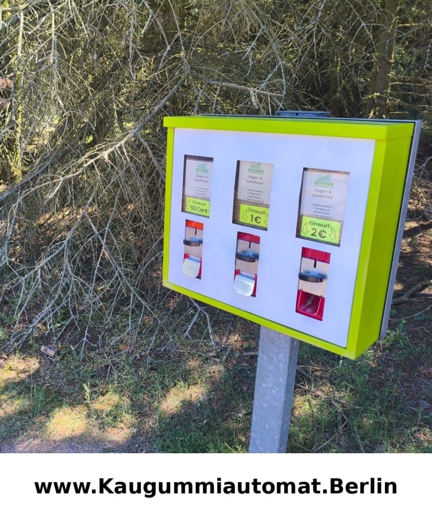 Futterautomat 3 Schacht Rückseite mit Wetterschutz